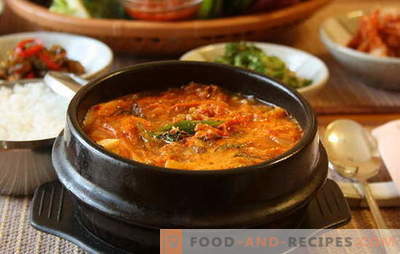 Pittige soep is een verwarmend gerecht met pepers. Recepten pittige soepen met kip, linzen, tomaat, gehaktballen, garnalen