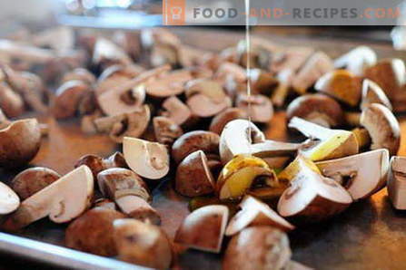 Paddenstoelen gebakken in de oven - de beste recepten. Hoe goed en smakelijk champignons koken in de oven.