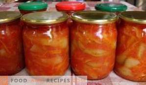 Laitue à base de tomates, poivrons, carottes et oignons pour l'hiver