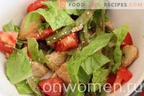 Salade met sperziebonen en kip