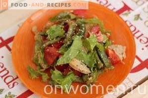 Salade met sperziebonen en kip