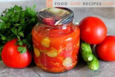 Tomaten- en komkommersalade voor de winter