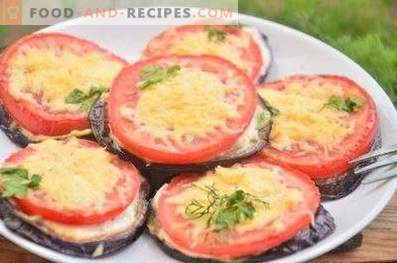 Gebakken aubergines met tomaten en kaas