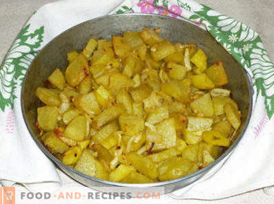 Aardappelen met uien in de oven