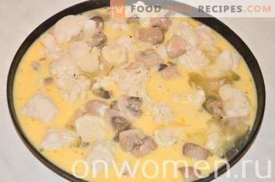 Omelet met bloemkool en champignons in de oven