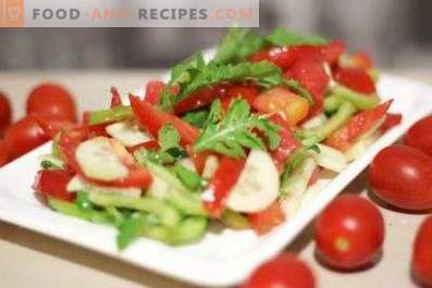 Salade met rucola en cherrytomaatjes