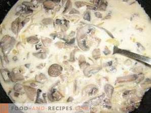Salsa de champiñones de champiñones congelados