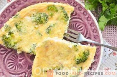 Omelet met broccoli en kaas in de oven