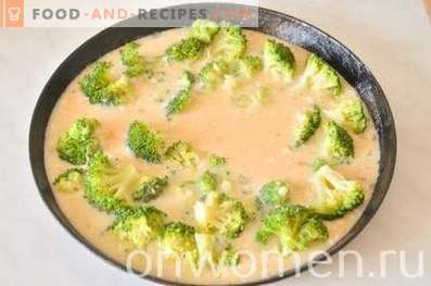 Omelet met broccoli en kaas in de oven
