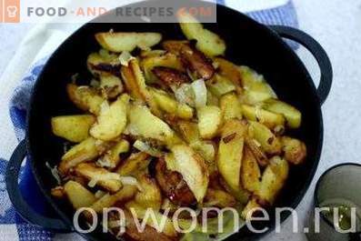 Aardappelen gebakken met uien, knoflook en eieren