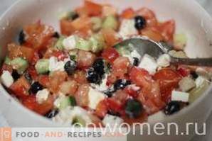 Griekse salade met champignons