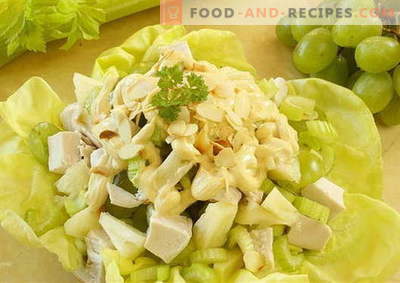 Salada de frango e aipo - as melhores receitas. Como corretamente e saboroso para preparar uma salada com frango e aipo.