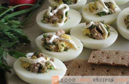 Eieren gevuld met kabeljauwlever - de originele snack. Recepten voor eieren gevuld met kabeljauwlever