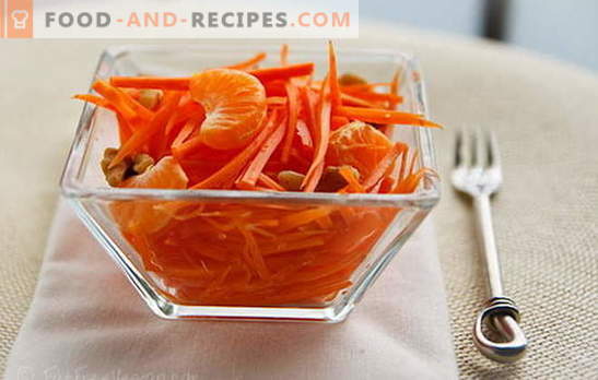 Vitamine wortelsalade: de smaak en de voordelen van een eenvoudige maaltijd. Recepten voor vitamine-wortelsalade: dessert- of snackbar