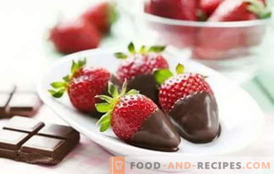 Aardbeien in chocolade thuis: recepten voor een magisch toetje. Hoe thuis aardbeien in chocolade te koken