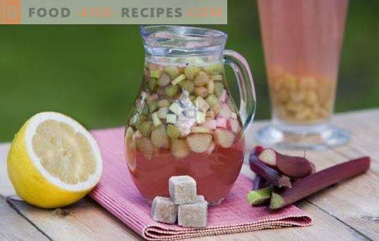 Rabarberkwas is een ideale drank voor een warme dag. De beste recepten voor rabarberkwas met kruiden, munt, citroen, honing